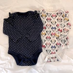 Cutest baby GAP bodysuit onesies. Size 6 - 12 months. Minnie Mouse and dot.